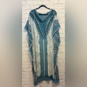 Soft Surroundings animal print chiffon kaftan dress in size medium/large